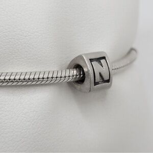 Retired Pandora Triangle Block Alphabet Letter “N” Charm Sterling Silver 925 EUC